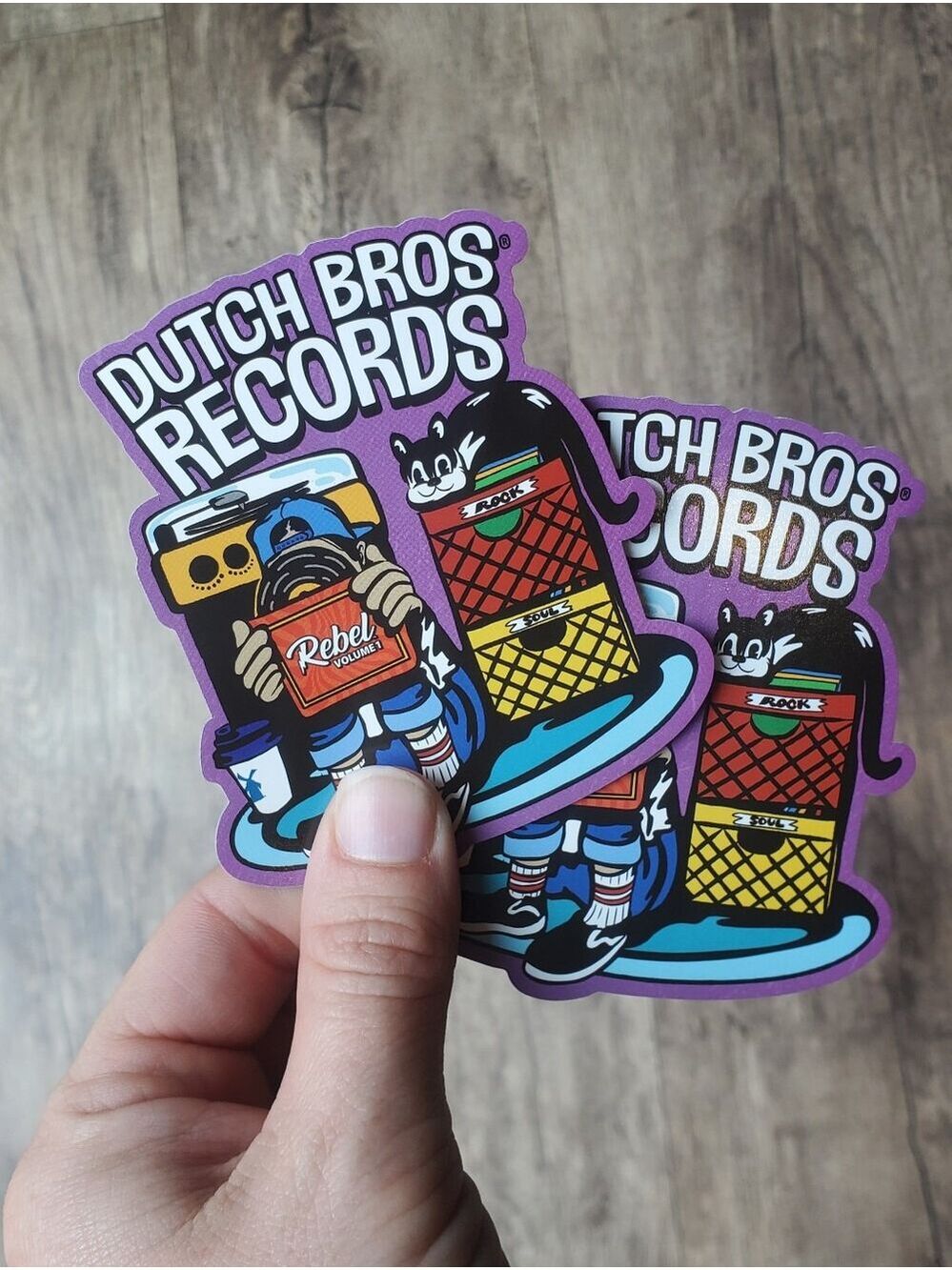 Dutch Bros Records Purple Sticker Set 2026 May